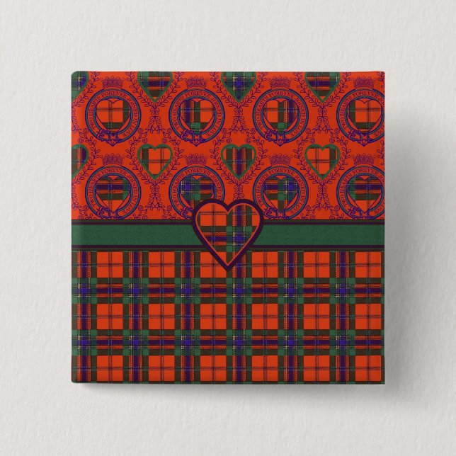 Maclean Duart karierten schottischen Tartan Button (Vorderseite)