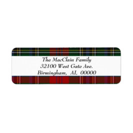 MacLean MacClain Tartan Kariertes Rückgabezeichen