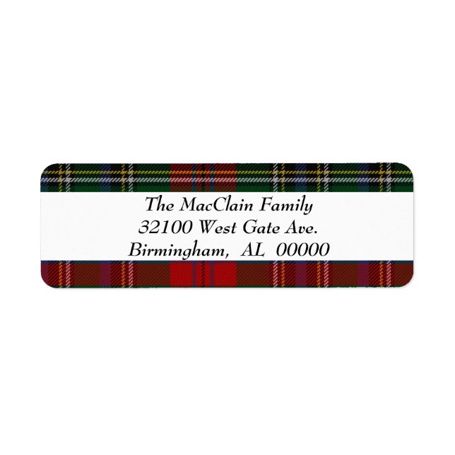 MacLean MacClain Tartan Kariertes Rückgabezeichen (Vorne)