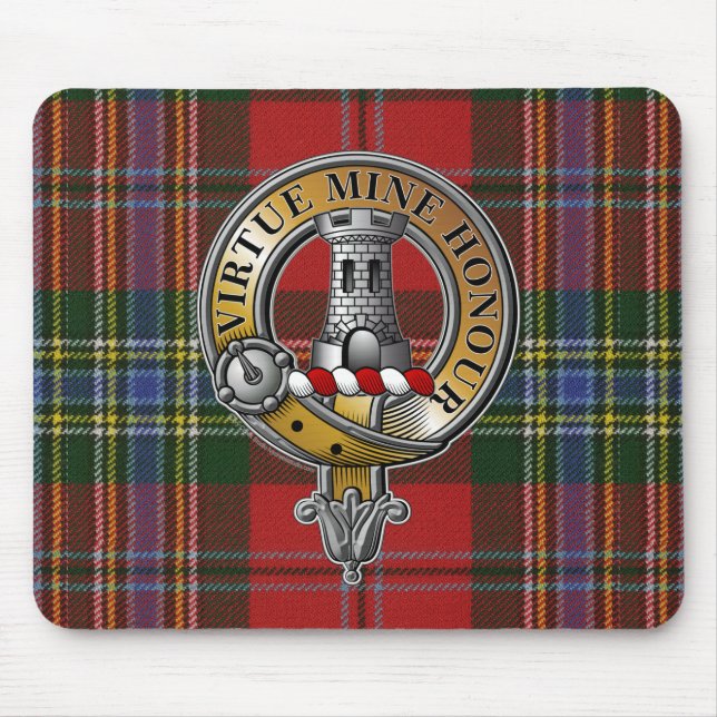 MacLean Tartan & Abzeichen Mousepad (Vorne)