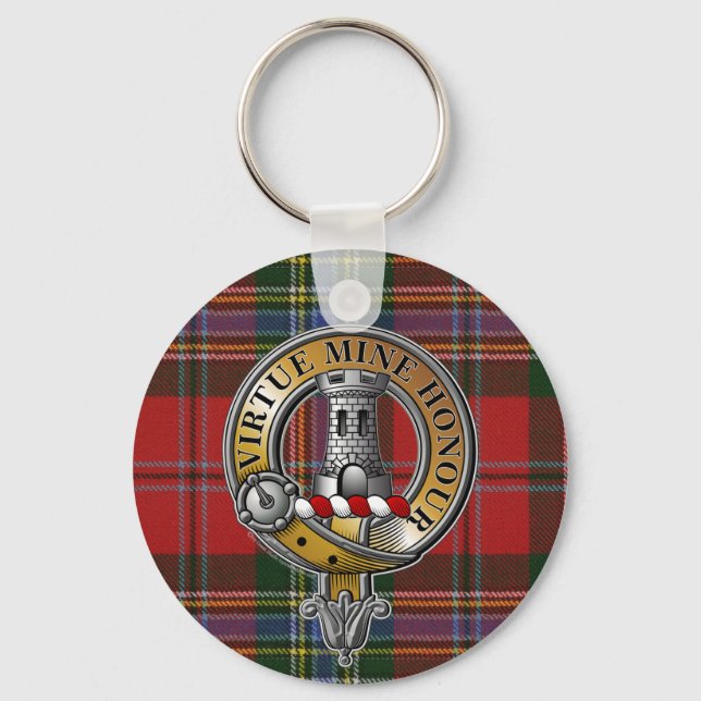 MacLean Tartan & Abzeichen Schlüsselanhänger (Vorderseite)