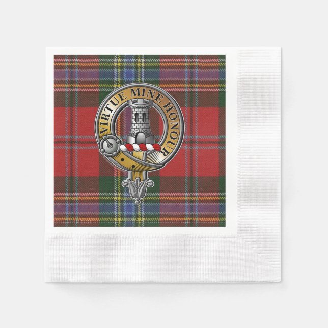 MacLean Tartan & Abzeichen Serviette (Vorderseite)