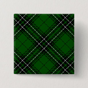 MacLean Tartan Green und Black Kariert Button