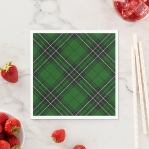 MacLean Tartan Green und Black Kariert Serviette