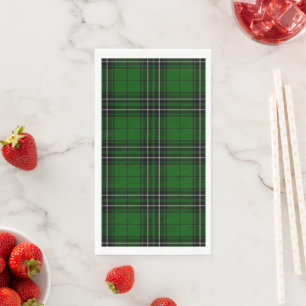 MacLean Tartan Green und Black Kariert Serviette