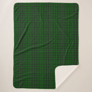 MacLean Tartan Green und Black Kariert Sherpadecke