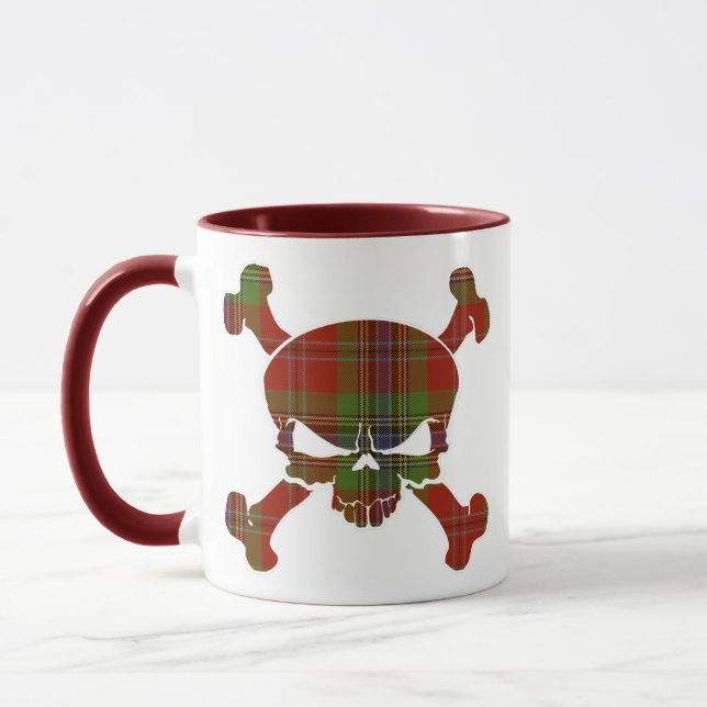 MacLean Tartan Skull No Banner Tasse (Links)