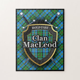 MacLeod Clan Harris Tartan Schwerter und Shield