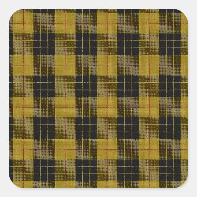 MacLeod Clan Tartan (alias "Loud MacLeod") Quadratischer Aufkleber (Vorderseite)