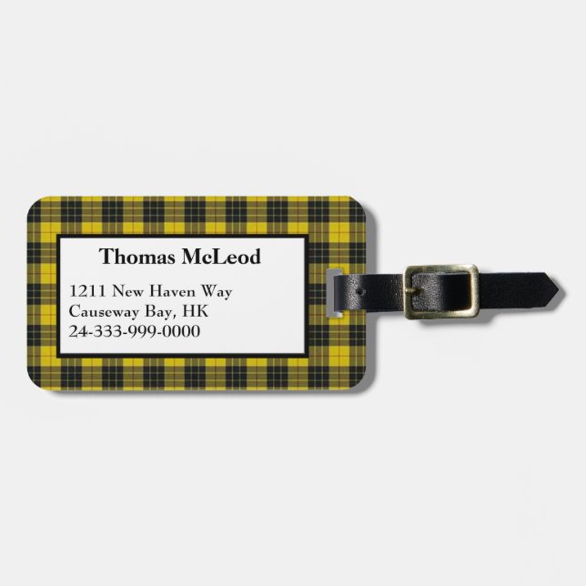MacLeod Kleidertartan-karierter Gepäck-Umbau Gepäckanhänger (Vorderseite horizontal)