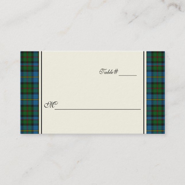 MacLeod Plaid Mariage Réception Carte de lieu (Devant)