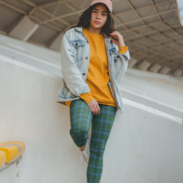 MacLeod Tartan Blau Grün Leggings