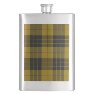 MacLeod-Tartan gelb-schwarzes Karo Flachmann