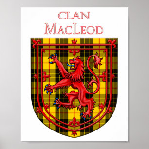 MacLeod Tartan Scottish Kariert Lion Rampant Poster