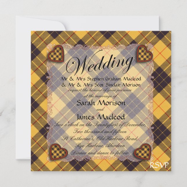 Macleod von Lewis & Ramsay Scottish tartan - Karie Einladung (Vorderseite)
