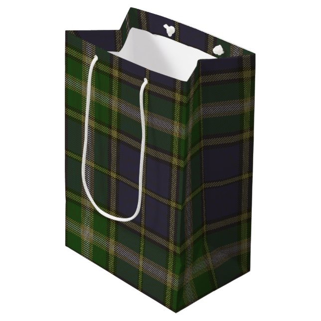 MacManus Tartan Mittlere Geschenktüte (Vorderseite Schrägansicht)