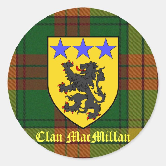 MacMillan Tartan-Wappen Runder Aufkleber (Vorderseite)