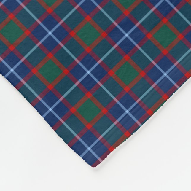 MacNab Clan Bright Blue, Green und Red Tartan Fleecedecke (Ecke)