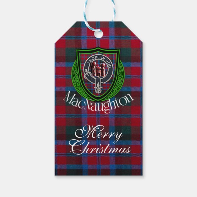 MacNaughton Scottish Clan Tartan & Crest Geschenkanhänger (Vorderseite)