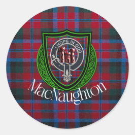 MacNaughton Scottish Clan Tartan & Crest Runder Aufkleber