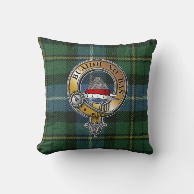 MacNeil-Barra Tartan & Abzeichen Kissen (Vorderseite)