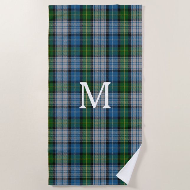 MacNeil Clan Tartan Kariertes Mongram Beach Handtu Strandtuch (Vorderseite)