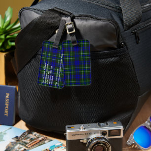 Macneil Colonsay tartan blue green kariert Gepäckanhänger