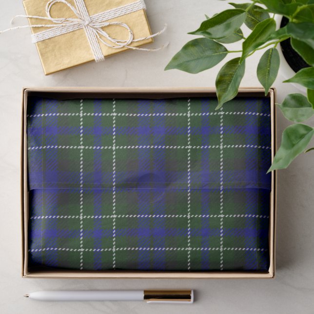 Macneil Colonsay tartan blue green kariert Seidenpapier (Geschenk)