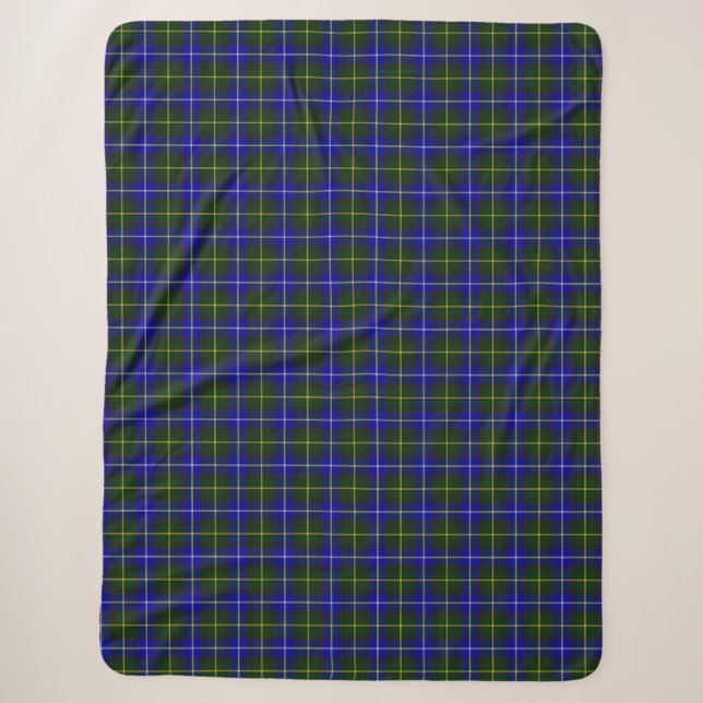 Macneil von Barra tartan blau kariert Sherpadecke (Vorderseite)