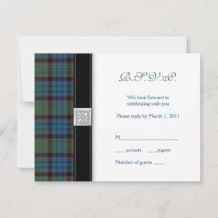 MacNicol Hunting Tartan Celtic Antwortkarte RSVP Karte