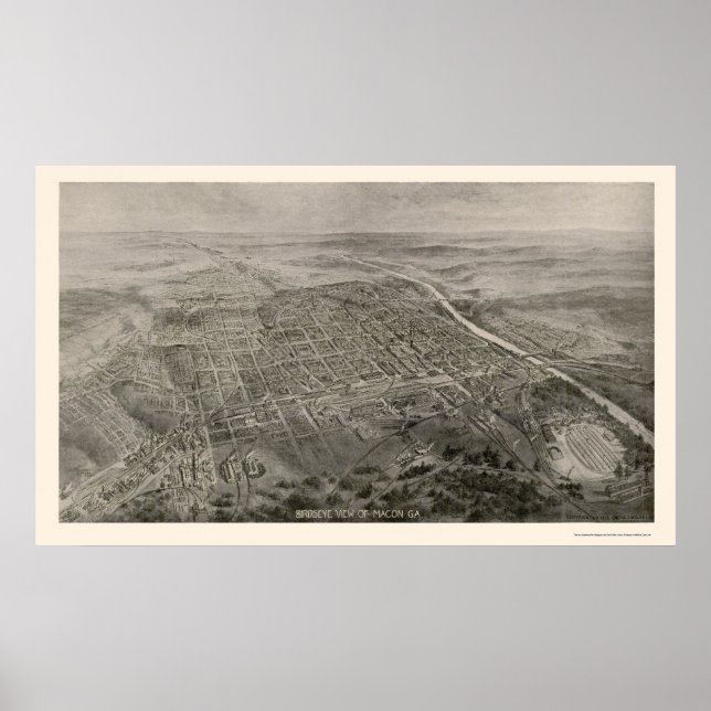 Macon, GA Panoramakarte - 1912 Poster (Vorne)