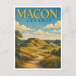 Macon Georgia Ocmulgee Mounds GeoSaga Postkarte