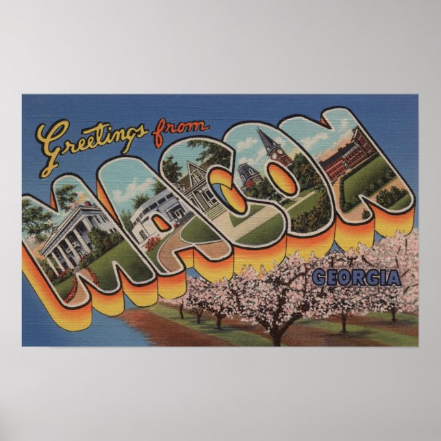 Macon, GeorgienGroße BuchstabenszenenMacon, GA Poster (Vorne)
