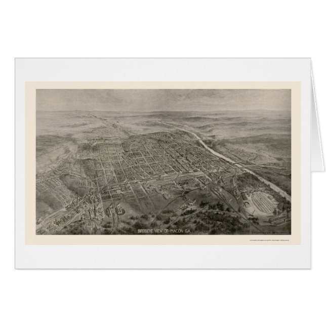 Macon, panoramische Karte GA - 1912 (Vorderseite (Horizontal))