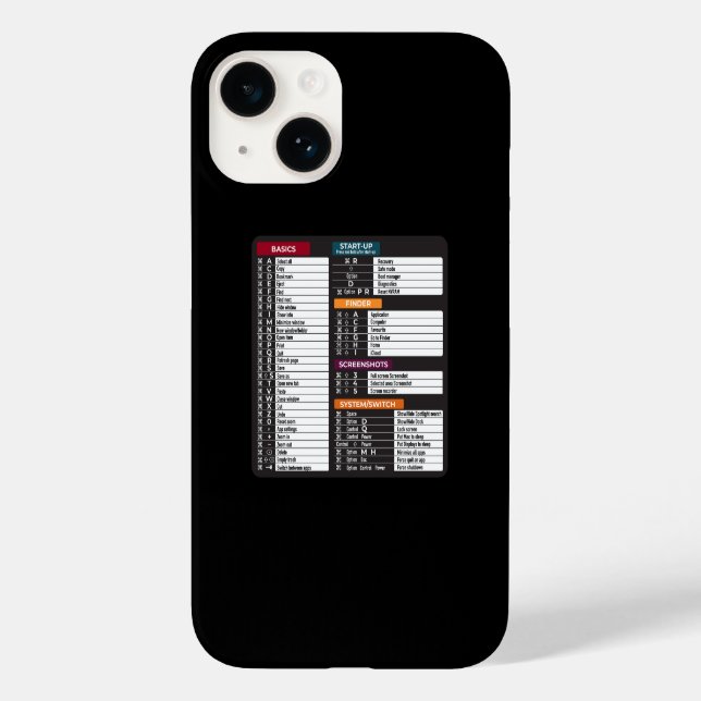 MacOs Kommandos Tastenkürzel MacBook Tastatur Case-Mate iPhone 14 Hülle (Rückseite)
