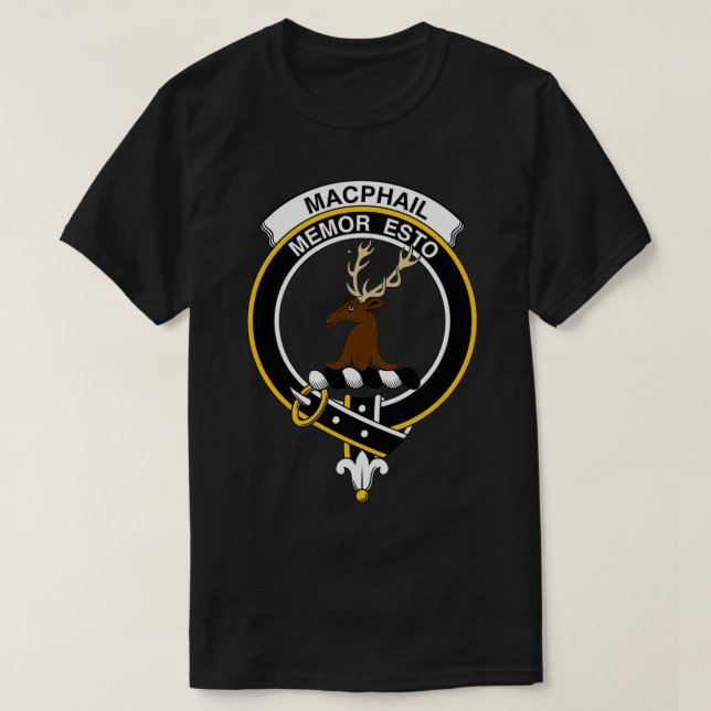 MacPhail Crest Tartan Clan Scottish Clan T-Shirt (Design vorne)