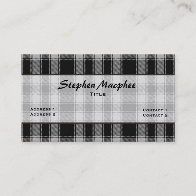 Macphee Clan Traditionelles Tartan Kariert Custom Visitenkarte (Vorderseite)