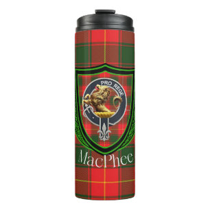MacPhee schottischer Clan Tartan & Wappen Thermosbecher