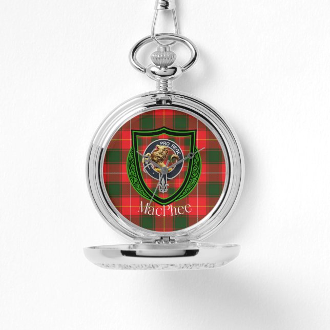 MacPhee Scottish Clan Tartan & Crest Armbanduhr (Vorderseite)