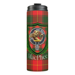 MacPhee Scottish Clan Tartan & Crest Thermosbecher