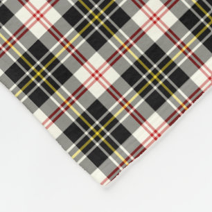 MacPherson Clan Black and White Dress Tartan Fleecedecke