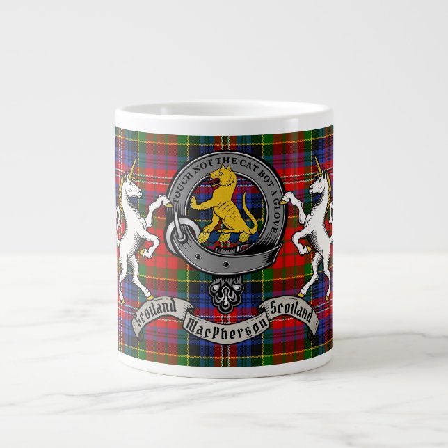 MacPherson/McPherson Abzeichen mit Tartan Personal Jumbo-Tasse (Vorderseite)