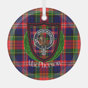 MacPherson-Schottischer-Clan-Tartan & Wappen Ornament Aus Glas