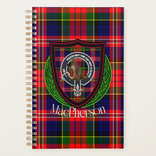 MacPherson Scottish Clan Tartan & Crest (Devant)