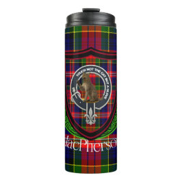 MacPherson Scottish Clan Tartan & Crest Thermosbecher