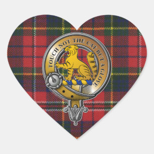 MacPherson Tartan & Abzeichen Herz-Aufkleber