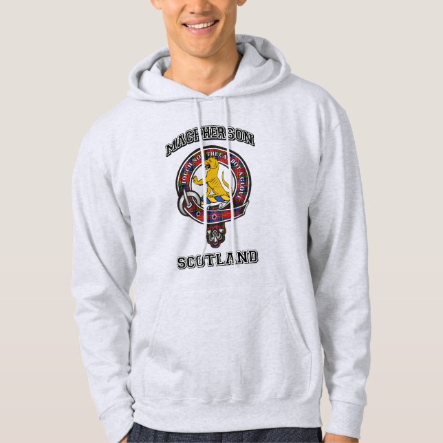 MacPherson Tartan Clan Badge Athletic Style Hoodie (Vorderseite)