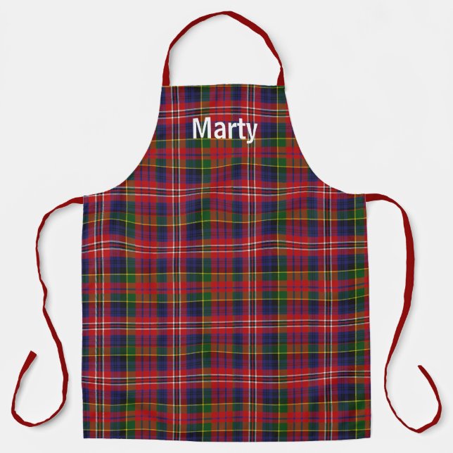 MacPherson Tartan Kariert Mit Monogramm Schürze (Vorderseite)