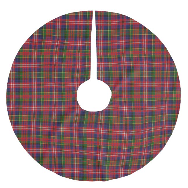 MacPherson Tartan Kariert Tree Skirt Polyester Weihnachtsbaumdecke (Vorderseite)