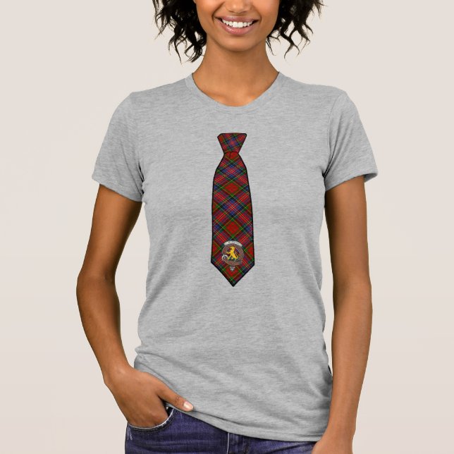 Macpherson Tartan Necktie T - Shirt mit Abzeichen  (Vorderseite)